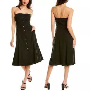 Last chance! THEORY KAYLEIGH SOFT CRUNCH LINEN-BLEND DRESS SIZE 18